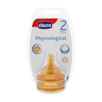 Chicco Physiological Θηλή Καουτσούκ Μέτριας Ροής 2m+ 2τμχ - Κατάλληλη Θηλή για Όλα τα Μπιμπερό της Σειράς & Βαλβίδα που Εξασφαλίζει τη Μείωση των Κολικών