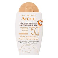 Avene Very High Protection Tinted Mineral Fluid Spf50+, 40ml - Λεπτόρρευστη Αντηλιακή Κρέμα Προσώπου Πολύ Υψηλής Προστασίας για το Ευαίσθητο, μη Ανεκτικό Δέρμα