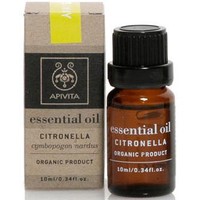 Apivita Essential Oil Citronella Σιτρονέλλα 10ml - 100% Βιολογικό Αιθέριο Έλαιο με Εντομοαπωθητική Δράση