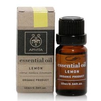 Apivita Essential Oil Lemon Λεμόνι 10ml - 100% Βιολογικό Αιθέριο Έλαιο με Διεγερτικές, Τονωτικές και Καθαριστικές Ιδιότητες