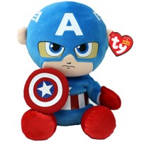 Ty Beanie Babies Captain America Plushie 1 Τεμάχιο - Λούτρινο Παιδικό Παιχνίδι Εμπνευσμένο από τον Χαρακτήρα Captain America της Marvel