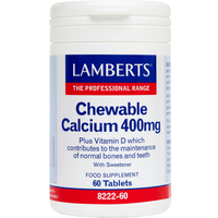 Lamberts Chewable Calcium 400mg 60 tabs - Συμπλήρωμα Διατροφής Ασβεστίου σε Μασώμενη Μορφή