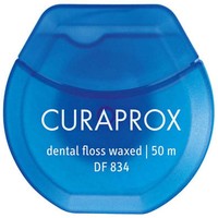 Curaprox DF 834 Dental Floss Waxed Οδοντικό Νήμα Κερωμένο με Γεύση Μέντας 50 Μέτρα