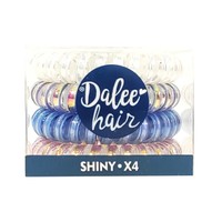 Medisei Dalee Hair Spiral Shiny Σπιράλ Λαστιχάκια Μαλλιών 4 Τεμάχια
