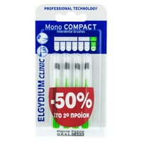 Elgydium Promo Clinic Mono Compact Interdental Brushes 1.1mm 2x4 Τεμάχια σε Ειδική Τιμή - Μεσοδόντια Βουρτσάκια για Άτομα με Εμφυτεύματα, Σιδεράκια