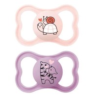 Mam Supreme Silicone Soother 6-16m Κωδ 245S 2 Τεμάχια - Ροζ/ Μωβ - Ορθοδοντική Πιπίλα Σιλικόνης από 6 Έως 16 Μηνών