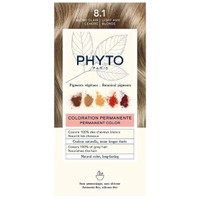 Phyto Permanent Hair Color Kit 1 Τεμάχιο - 8.1 Ξανθό Ανοιχτό Σταχτί - Μόνιμη Βαφή Μαλλιών με Φυτικές Χρωστικές, Χωρίς Αμμωνία
