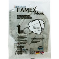 Famex Mask Μάσκα Προστασίας μιας Χρήσης FFP2 NR KN95 σε Γκρι Χρώμα 1 Τεμάχιο - 