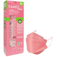 Famex Mask Μάσκες Υψηλής Προστασίας μιας Χρήσης FFP2 NR KN95 σε Ροζ Χρώμα 10 Τεμάχια