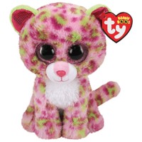 Ty Beanie Babies Lainey Plushie 1 Τεμάχιο - Λούτρινο Παιδικό Παιχνίδι Ροζ & Πράσινη Λεοπάρδαλη