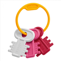 Chicco Χρωματιστά Κλειδιά Ροζ 3-18 Μηνών - Μαλακά Πλαστικά Κλειδιά, Ιδανικά για Μασητικό