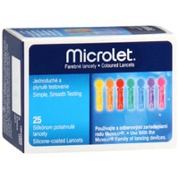 Microlet Coloured Lancets 25 Τεμάχια - Σκαρφιστήρες για το Σύστημα Παρακολούθησης Γλυκόζης Αίματος