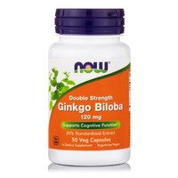 Now Foods Ginkgo Biloba Double Strength 120mg Συμπλήρωμα Διατροφής για Καλή Λειτουργία του Εγκεφάλου & Ενίσχυση Μνήμης 50veg.caps