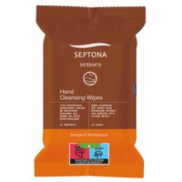 Septona Senses Hand Cleansing Wipes Orange & Sandalwood 15 Τεμάχια - Υγρά Μαντηλάκια Καθαρισμού Χεριών με Άρωμα Πορτοκάλι & Σανδαλόξυλο
