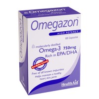 Health Aid Omegazon 750mg 60caps - Συμπλήρωμα Διατροφής Ιχθυελαίου Διπλής Μοριακής Απόσταξης, Χωρίς να Αφήνει την Επίγευση Ψαριού
