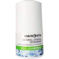 Macrovita Natural Crystal Deodorant Roll-On Herbal 50ml - Φυσικός Αποσμητικός Κρύσταλλος με Άρωμα Herbal