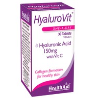 Health Aid HyaluroVit 150mg 30tabs - Συμπλήρωμα Διατροφής με Υαλουρονικό Οξύ και Βιταμίνη C για τις Ρυτίδες & τα Σημάδια του Χρόνου
