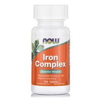 Now Foods Iron Complex Essential Mineral (Vegetarian) Συμπλήρωμα Διατροφής Σιδήρου σε Συνδυασμό με Φολικό Οξύ 100tabs