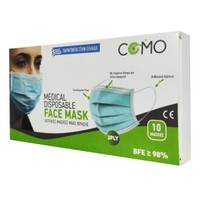 Como Χειρουργικές Ιατρικές Μάσκες Προσώπου TYPE II Τριπλής Προστασίας σε Λευκό Χρώμα 10 Τεμάχια