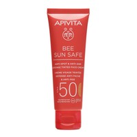 Apivita Bee Sun Safe Anti-Spot & Anti-Age Defence Tinted Face Cream With Marine Algae & Propolis Spf50, Velvet Texture 50ml - Κρέμα Προσώπου Κατά των Πανάδων & των Ρυτίδων με Χρώμα Βελούδινης Υφής, Υψηλής Αντηλιακής Προστασίας με Θαλάσσια Φύκη & Πρόπολη