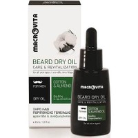 Macrovita Men Beard Dry Oil 30ml - Ξηρό Λάδι Περιποίησης Γενειάδας με Βαμβάκι & Αμυγδαλέλαιο