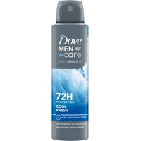 Dove Men+ Care Advanced Cool Fresh Deo Spray 150ml - Προηγμένο Ανδρικό Αποσμητικό με Διακριτικό Άρωμα Φρεσκάδας Μακράς Διάρκειας