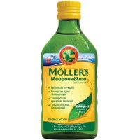 Moller's Cod Liver Oil Natural 250ml - Συμπλήρωμα Διατροφής Πόσιμου Μουρουνέλαιου Πλούσιο σε Ω3 με Βιταμίνες A, D & E με Φυσική Γεύση