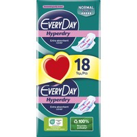 Every Day Hyperdry Normal Ultra Plus Value Pack 18 Τεμάχια - Πολύ Λεπτές Σερβιέτες Έξτρα Απορροφητικές, Ιδανικές για Κανονική Ροή
