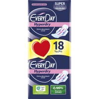 Every Day Hyperdry Super Ultra Plus Value Pack 18 Τεμάχια - Πολύ Λεπτές Σερβιέτες Έξτρα Απορροφητικές, Ιδανικές για Μέτρια έως Μεγάλη Ροή