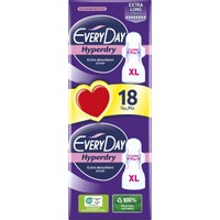 Every Day Hyperdry Extra Long XL Value Pack 18 Τεμάχια - Πολύ Λεπτές Σερβιέτες Έξτρα Απορροφητικές, Ιδανικές για Πολύ Μεγάλη Ροή, Έντονη Περίοδο & Νυχτερινή Χρήση