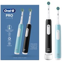 Oral-B Pro Series 1 Electric Toothbrush Duo Edition 2 Τεμάχια - Ηλεκτρική Οδοντόβουρτσα με Χρονοδιακόπτη & Αισθητήρα Πίεσης