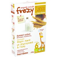 Frezyderm Frezylac Bio Cereal Φαρίν Λακτέ με Δημητριακά & Γάλα 200gr - Βιολογική Κρέμα για Βρέφη Μετά τον 6ο Μήνα, με Προβιοτικά Bifidus