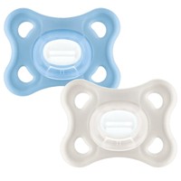 Mam Comfort Silicone Soother 0-3m 2 Τεμάχια, Κωδ 126SB - Μπλε / Κρεμ - Ελαφριά Ορθοδοντική Πιπίλα Σιλικόνης για τη Σωστή Στοματική Ανάπτυξη, Ιδανική για Νεογέννητα