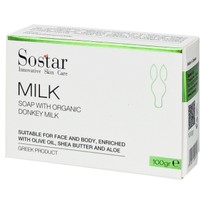 Sostar Organic Donkey Milk Soap 100gr - Παραδοσιακό Σαπούνι Προσώπου & Σώματος με Βιολογικό Γάλα Γαϊδούρας