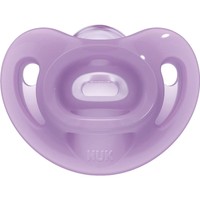 Nuk Sensitive Silicone Soother 6-18m 1 Τεμάχιο - Μωβ - Πιπίλα από 100% Σιλικόνη Εξαιρετικά Μαλακή & Εύκαμπτη