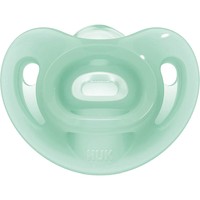 Nuk Sensitive Silicone Soother 6-18m 1 Τεμάχιο - Πράσινο - Πιπίλα από 100% Σιλικόνη Εξαιρετικά Μαλακή & Εύκαμπτη