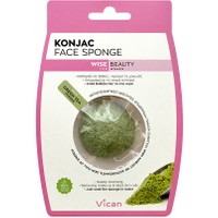 Vican Wise Beauty Konjac Face Sponge Green Tea Powder 1τμχ - Σφουγγάρι Προσώπου με Πράσινο Τσάι με Αντιοξειδωτικές Ιδιότητες για Επιδερμίδα Γεμάτη Ενέργεια
