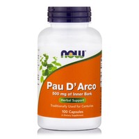 Now Foods Pau D'Arco 500mg Συμπλήρωμα Διατροφής για την Ενίσχυση του Ανοσοποιητικού & την Υγιή Εντερική Χλωρίδα 100caps