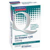 Lamberts Co-Enzyme Q10 200mg, 60caps - Συμπλήρωμα Διατροφής για την ενίσχυση Παραγωγής Ενέργειας σε Κυτταρικό Επίπεδο με Αντιοξειδωτικές Ιδιότητες