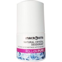 Macrovita Natural Crystal Deodorant Roll-On Pure 50ml - Φυσικός Αποσμητικός Κρύσταλλος με Άρωμα Pure