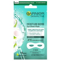 Garnier SkinActive Moisture Bomb Eye Sheet Mask 1x6g - Ενυδατική Υφασμάτινη Μάσκα Ματιών με Νερό Καρύδας & Υαλουρονικό Οξύ