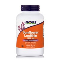 Now Foods Sunflower Lecithin 1200mg Soy-Free Συμπλήρωμα Διατροφής, Λεκιθίνη από Ηλιέλαιο Πλούσια σε Φωσφολιπίδια 100 Softgels