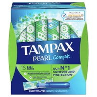 Tampax Pearl Compak Super 16 τεμάχια - Ταμπόν για Συνδυασμό Άνεσης, Προστασίας & Διακριτικότητας.