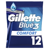 Gillette Blue3 Plus Comfort Disposable Razors 12 Τεμάχια - Ανδρικά Ξυραφάκια με 3 Λεπίδες για Βαθύ & Απαλό Ξύρισμα