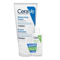 CeraVe Promo Moisturising Cream for Dry to Very Dry Skin 177ml & Δώρο Hydrating Cleanser 20ml - Ενυδατική Κρέμα Προσώπου, Σώματος για Ξηρή Επιδερμίδα & Ενυδατική Κρέμα Καθαρισμού Προσώπου, Σώματος για Κανονική, Ξηρή Επιδερμίδα