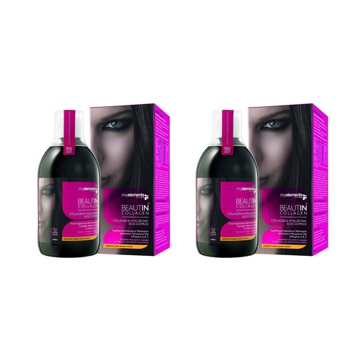 2 x MyElements Beautin Collagen Υδρολυμένο Πόσιμο Κολλαγόνο με Υαλουρονικό Οξύ Και Βιταμίνες A,B,C 2x500ml 2 x MyElements Beautin Collagen Υδρολυμένο Πόσιμο Κολλαγόνο με Υαλουρονικό Οξύ Και Βιταμίνες A,B,C 2x500ml