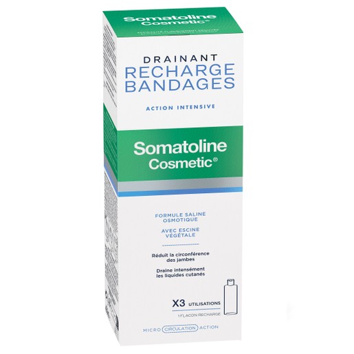 Somatoline Cosmetic Drainant Recharge Bandages Action Intensive Liquid 400ml