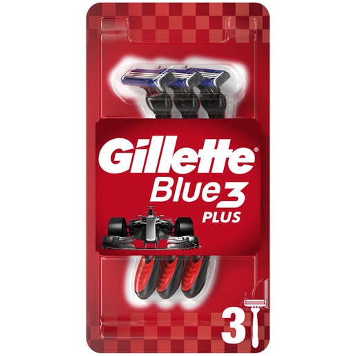Gillette Blue3 Plus Red Disposable Razors 3 Τεμάχια