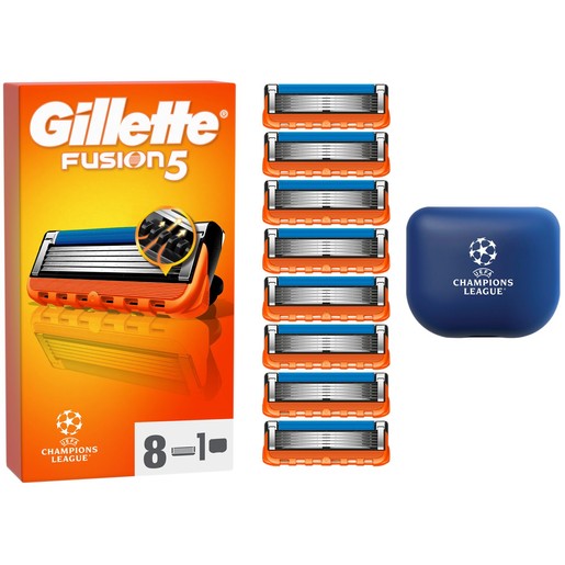 Gillette Promo Fusion 5 Replacement Razors 8 Τεμάχια & Θήκη Μεταφοράς 1 Τεμάχιο