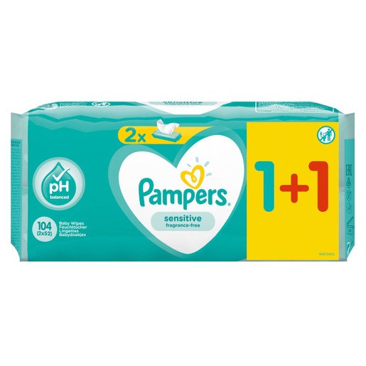 Pampers Πακέτο Προσφοράς Sensitive Wipes Μωρομάντηλα Ιδανικά για την Ευαίσθητη Επιδερμίδα 2x52 Wipes Pampers Πακέτο Προσφοράς Sensitive Wipes Μωρομάντηλα Ιδανικά για την Ευαίσθητη Επιδερμίδα 2x52 Wipes
